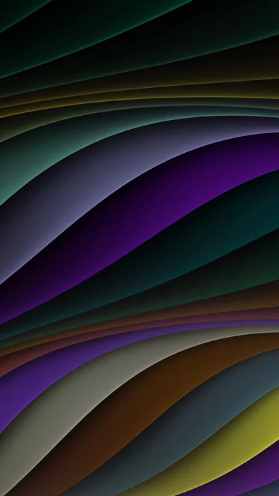 Overlapping Silk Waves in Purple and Olive HD Phone Wallpaper