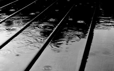 HD Wallpaper Rain Drops on Black Wood