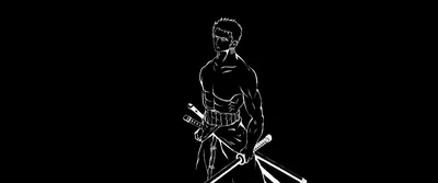 Roronoa Zoro Sketch on Black HD Wallpaper