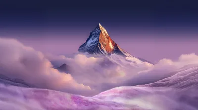Lone Peak Rising Over Purple Clouds HD Wallpaper