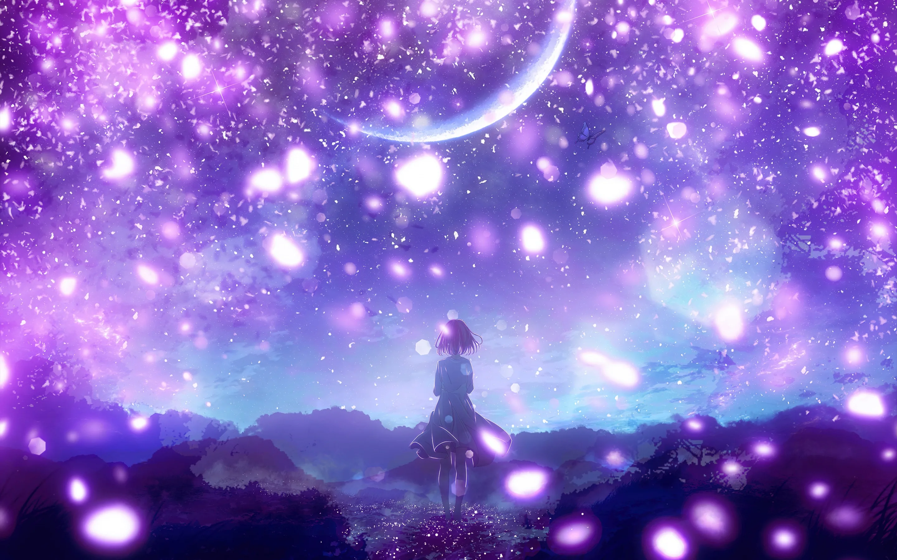 Purple Anime Aesthetic Wallpaper Desktop 4k 4k Wallpaper