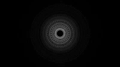 Concentric White Rings on Black HD Wallpaper