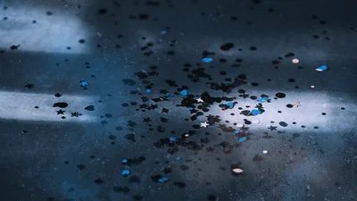Blue Flecks on Scratched Metal HD Wallpaper
