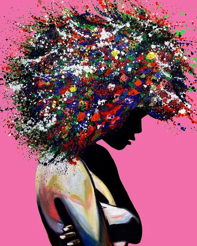 Black Woman Pop Art Canvas Print Modern Afro Wall Decor