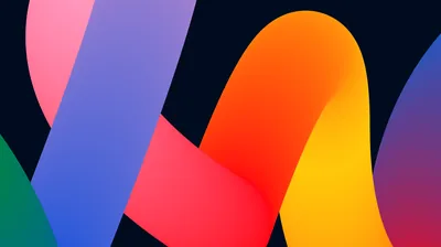 Looping Colour Ribbons on Black HD Wallpaper