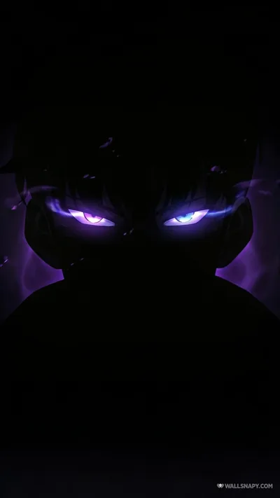 Eyes sung jin woo solo leveling anime amoled black mobile wallpaper