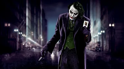 Knife-Wielding Joker on a Night Street HD Wallpaper