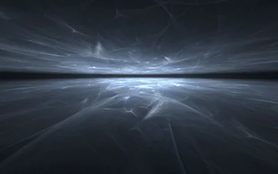 Icy Blue Fractal Horizon HD Wallpaper