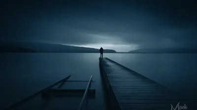 Long Pier Into a Blue Lake HD Wallpaper