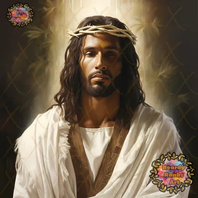 Black Jesus Christ Art, Religious Wall Art, Christian Artwork, African