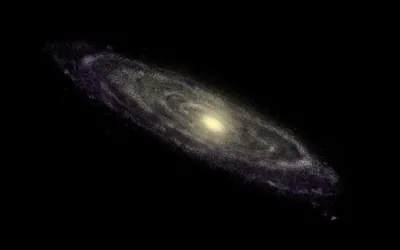 Andromeda Galaxy on Pure Black HD Wallpaper
