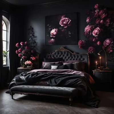 Black Bedroom HD Wallpaper