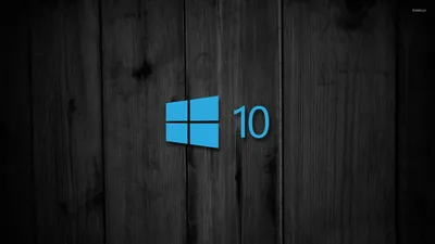 Windows 10 on Dark Wood Planks HD Wallpaper
