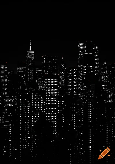 High Resolution Black Themed Wallpaper of Nocturnal New York City Skyline created