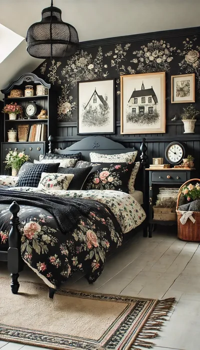 Black vintage bedroom ideas