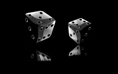 Two Black Dice with Reflections HD Wallpaper