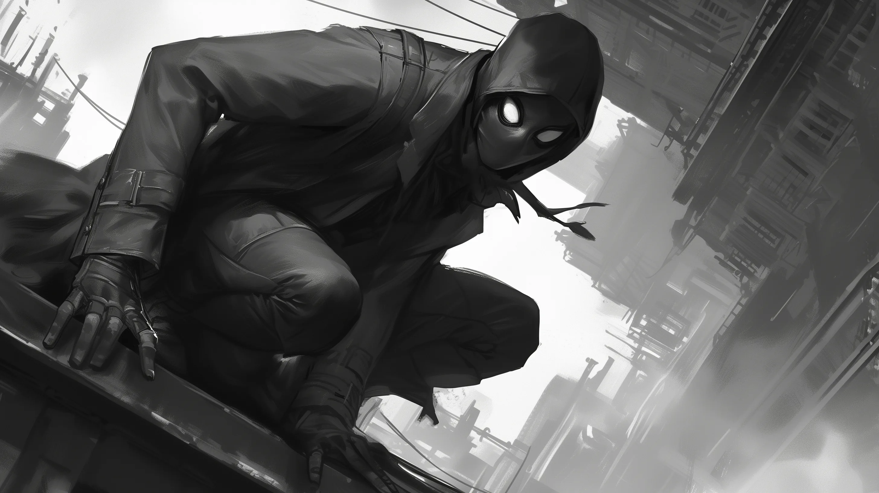 Resolution Spider Man Noir HD Marvel Monochrome 1440P