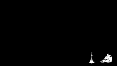 White Line Art Figure in the Corner HD Wallpaper