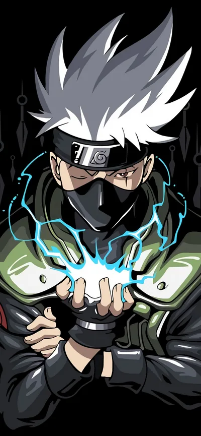 Chidori Sparking in Cupped Hands HD Phone Wallpaper