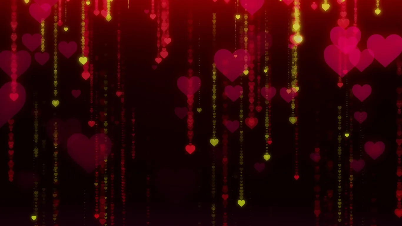 Wallpaper Love hearts, glare, black background UHD 4K Picture, Image
