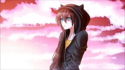 Girl in a Cat Ear Hoodie HD Wallpaper