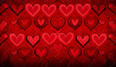 A red background with a black heart that says love