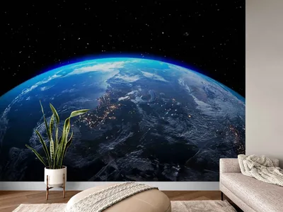 Wall Mural of Earth from Orbit HD Wallpaper