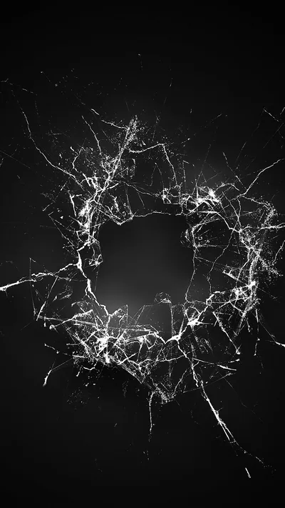 Crack Glass Dark Bw Texture Pattern iPhone Wallpaper