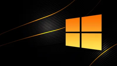 Orange Windows Logo with Curved Streaks HD Wallpaper