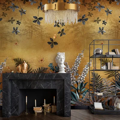 Copper Dawn Lake Metallic Gold Wallpaper Avalana Design