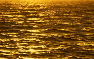 Golden Sea at Sunset HD Wallpaper