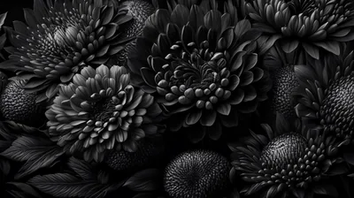Black Chrysanthemum Flowers Close-Up HD Wallpaper