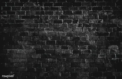 Weathered Black Brick in Monochrome HD Wallpaper
