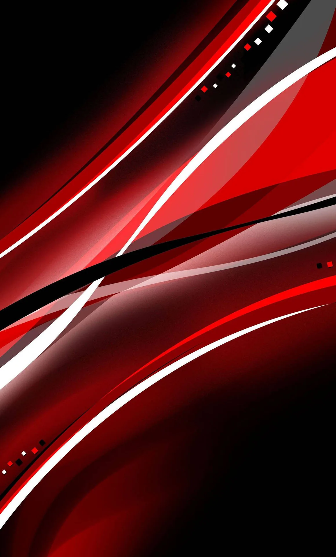 Glossy red panels streak diagonally across black, split by thin white and grey lines that catch the light near the top corner.