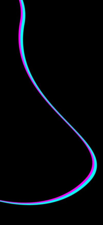 Single Neon Curve on Black HD Phone Wallpaper