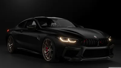 Matte Black BMW M8 with Bronze Wheels HD Wallpaper