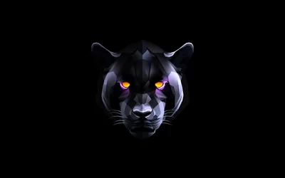 Panther Head with Glowing Eyes HD Wallpaper