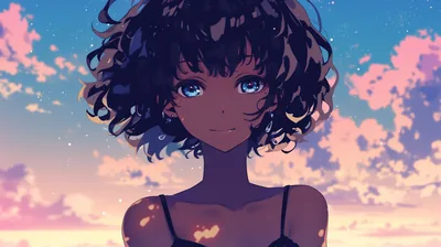 Stunning Black Anime Girl HD Wallpaper