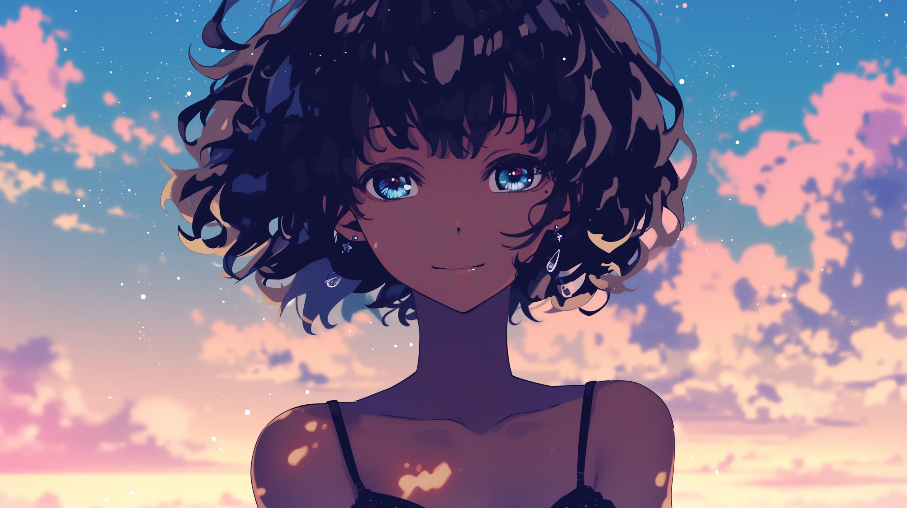 Stunning Black Anime Girl HD Wallpaper