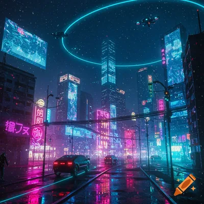 Vibrant cyberpunk wallpaper