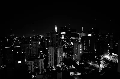 City Night Wallpaper Black And White