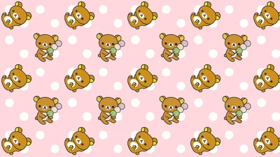 Tiled Rilakkuma Bears on Pink HD Wallpaper