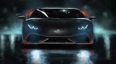 Wallpaper Lamborghini, Neon, digital art, Huracan, custom tuning for mobile and desktop