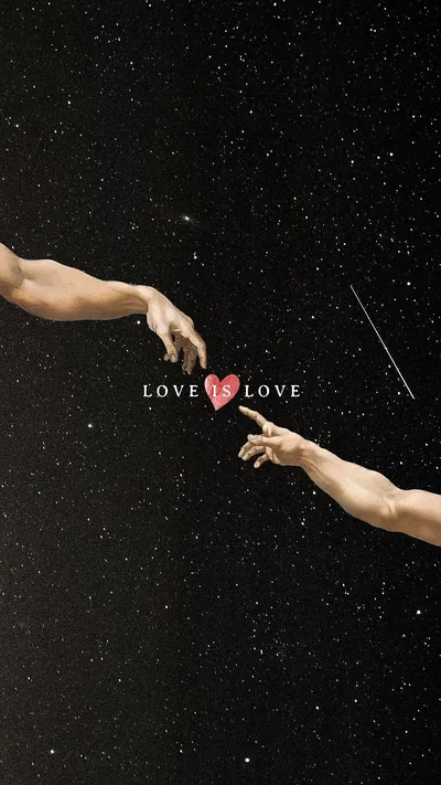 Two Hands Reaching with a Pink Heart HD Phone Wallpaper