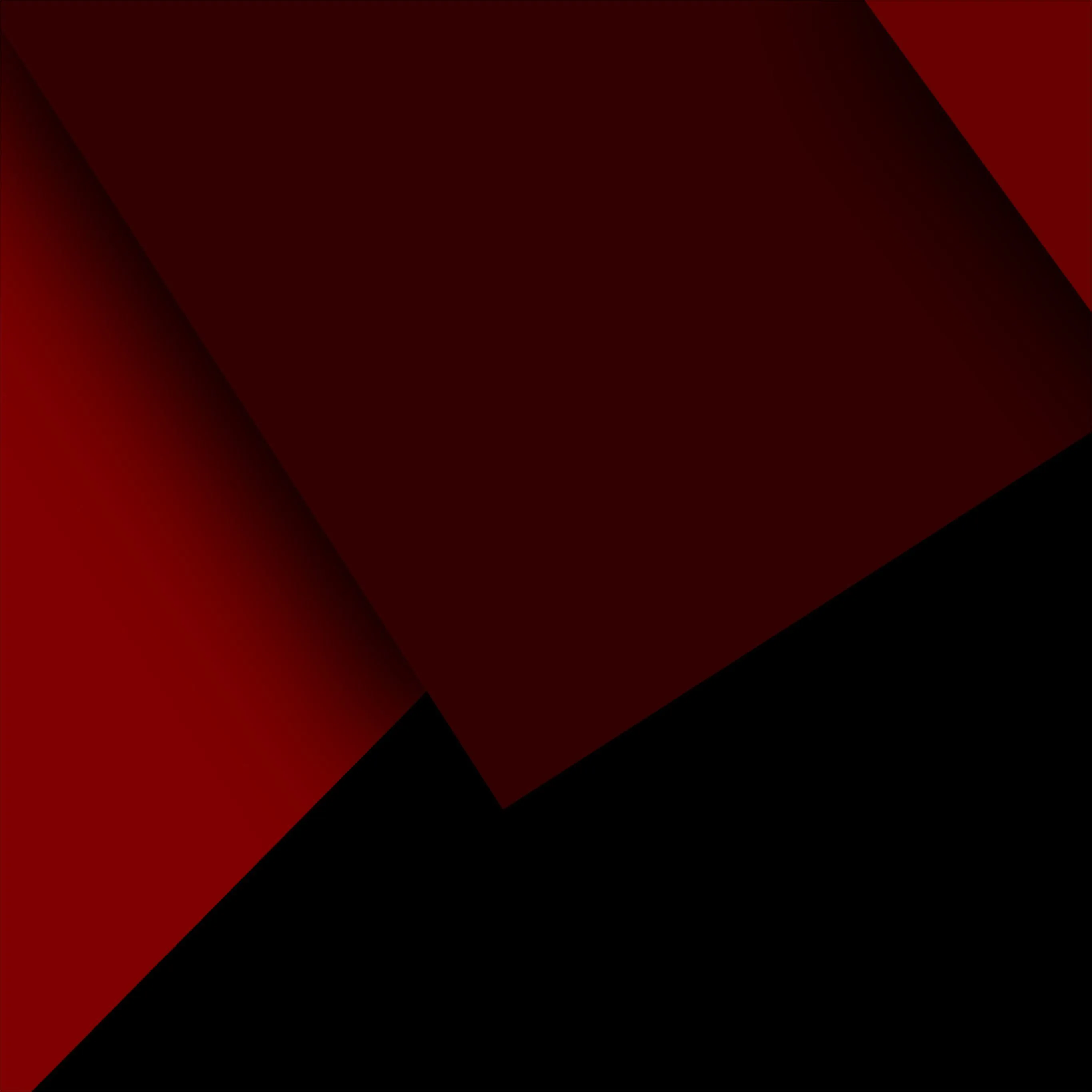 Large squares of dark red and black overlap at angles, each sheet catching a slightly different tone where its edge lifts.
