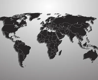 Black and White Simple World Map