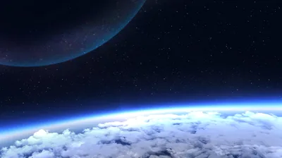 Blue Horizon Under a Dark Moon HD Wallpaper
