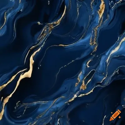 Deep blue dark marble wallpaper with gold accents on Craiyon