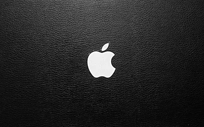 White Apple Mark on Grained Leather HD Wallpaper