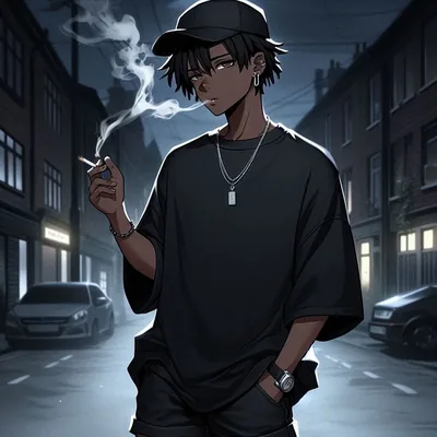 Black Anime Boy Wallpaper